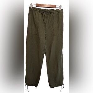 H&M Olive Green Casual linen Pants